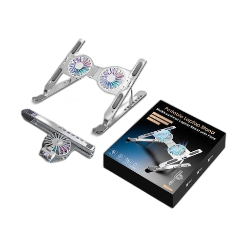 Support refroidissement en aluminium pour ordinateur portable avec sac de rangement