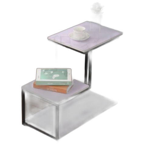 Table basse table de salon 2 étagére marron noir