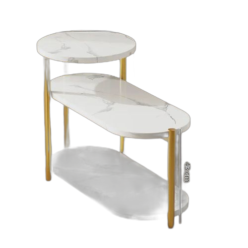 Table basse table de salon 3 étagére rond et carré blanc