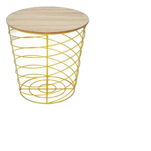Table d'appoint de salon en métal filaire jaune moutarde the home deco factory multicolore