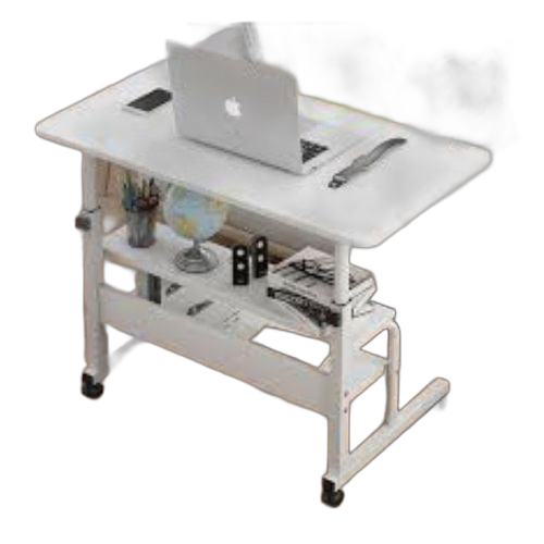 Table multifonctions avec etagères et roue pour ordinateur