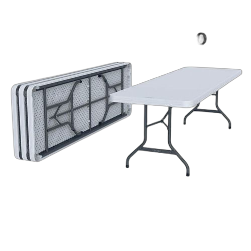 Table pliable 1,80 mètres en plastique avec pieds en métal4 pieds