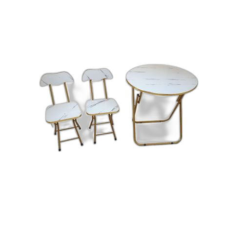 Table pliante ronde + 2 chaises pliante pour petit espace