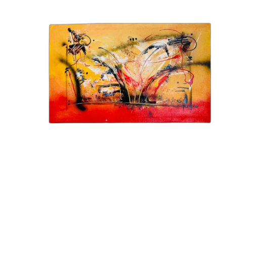 Tableau abstrait multicolore 75 x 60 cm