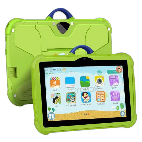 Tablette éducative antichoc enfant ecran 7pouce 128go rom 6go ram bleu