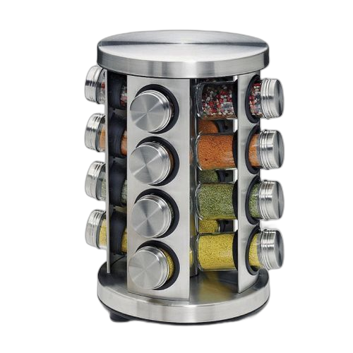 Étagère carrousel 20 épices en inox. Diaytar Sénégal : Large gamme, petits prix, grande satisfaction