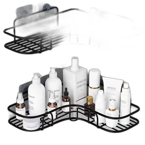 Étagères de salle de bain/cuisine 2 pièces, support de rangement, panier de vidange, mural noir. L'alternative e-commerce intelligente au Sénégal : Diaytar