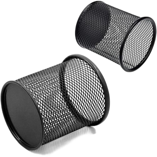 Tc2i 2 pièces porte stylos ronds, porte stylos en maille métallique, mesh stylo pot, métal crayon tasse pot, pot de stylo en maille, pour desk maison école bureau