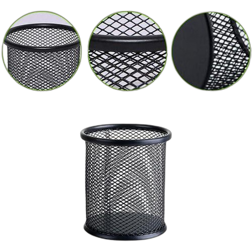 Tc2i 5 pièces porte stylos ronds, porte stylos en maille métallique, mesh stylo pot, métal crayon tasse pot, pot de stylo en maille, pour desk maison école bureau