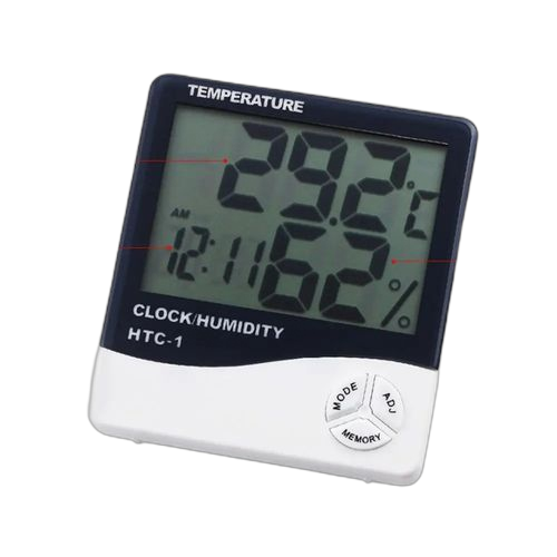 Thermohygromètre à écran lcd htc 1, hygromètre numérique électronique de température pour la maison avec réveil