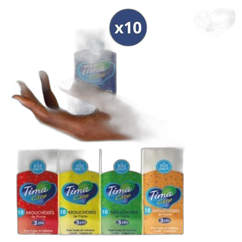 Tima care lot de 10 mouchoir pocket