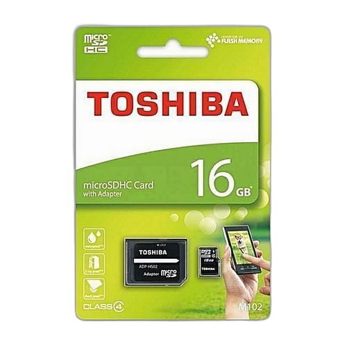 Toshiba carte mémoire 16 go microsdhc class 4 high speed ​​m102 adapter noir