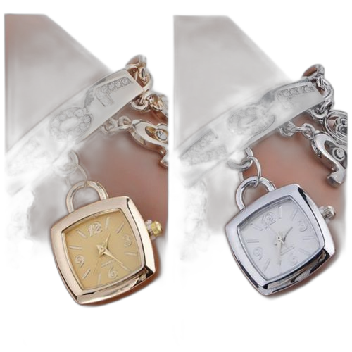 Unbrand lot de 2 montre bracelet diamant acier inoxydable or/argent