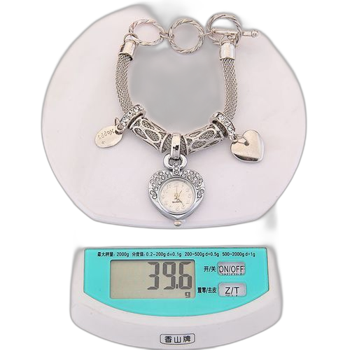 Unbrand montre bracelet coeur diamant quartz acier inoxydable or