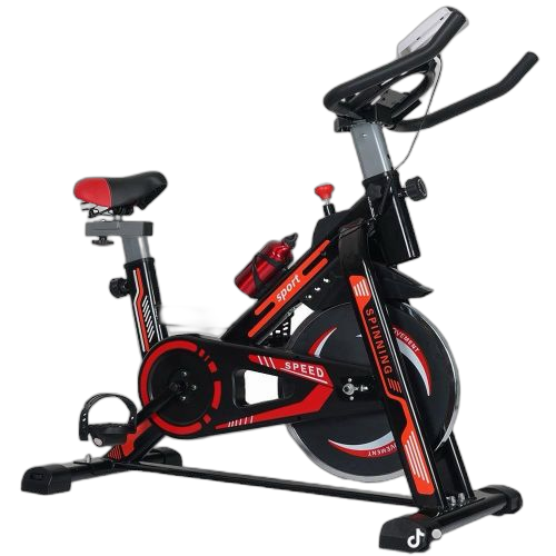 Vélo d'exercice intérieur rouge noir