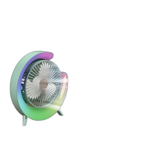 Ventilateur de bureau usb avec lumières colorées adapté aux chambres et dortoirs