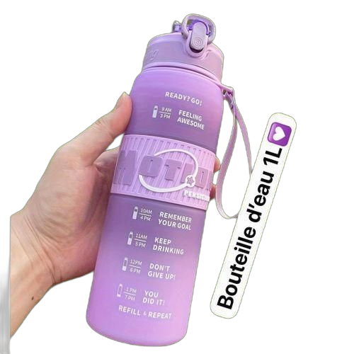 White label 01 bouteille d'eau de sport en plastique avec paille