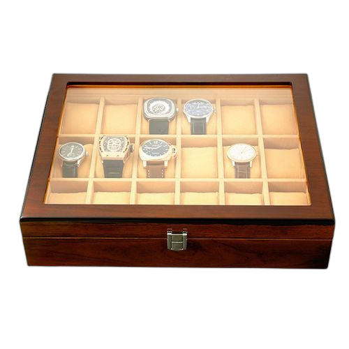 White label boîte de rangement en bois à 18 fentes pour montre