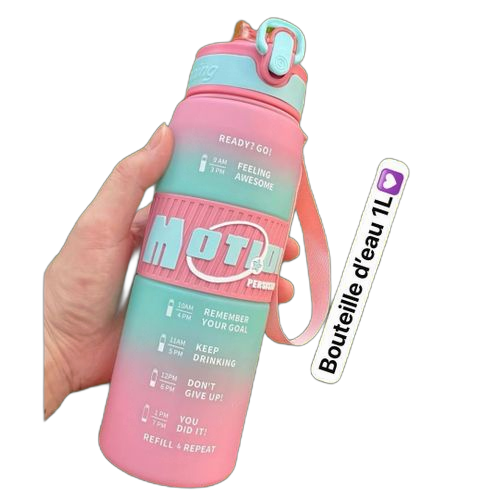 White label bouteille d'eauavec poignée de transport, gourde antifuite, couvercle