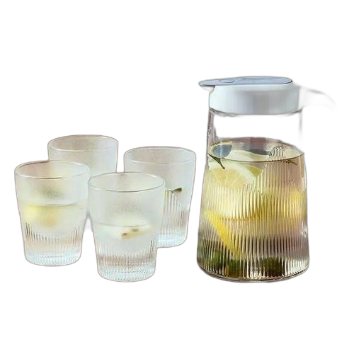 White label ensemble 4 verres et carafe transparent