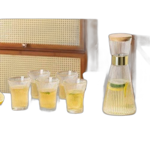 White label ensemble 6 verres et carafe transparent