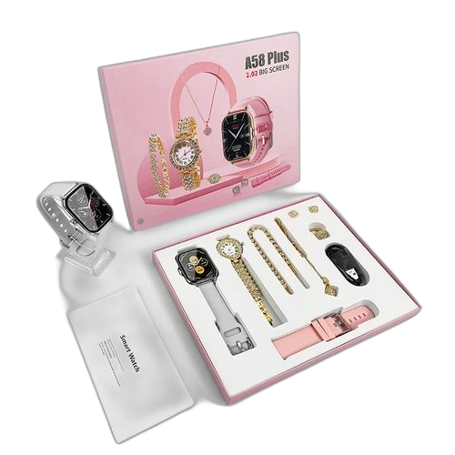 White label ensembles cadeaux 6 en 1 a58 plus montre intelligente femme
