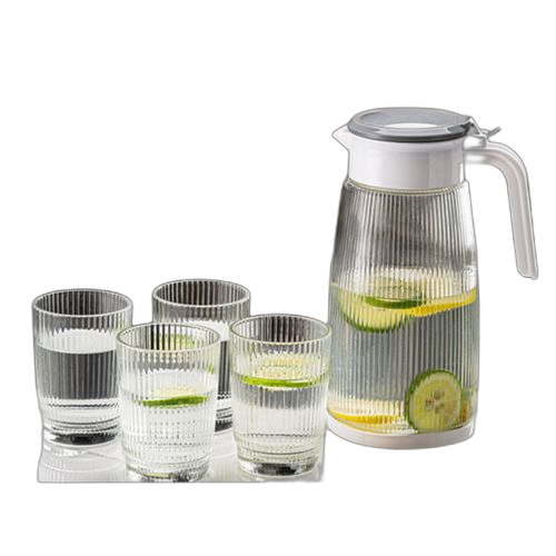 White label set 5 pcs pichet 1,6 ly 4 verres 280ml