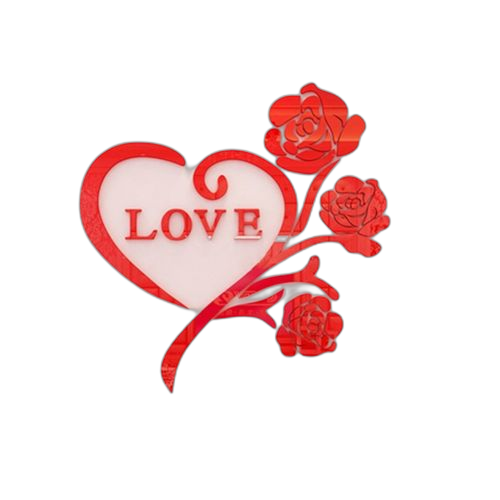 White label sticker 3dlove + fleurs rouge – Image 2