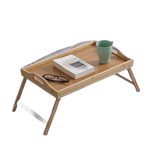 White label table plateau pliant en bambou naturel, table pliante en bambou pour lit de petit déjeuner