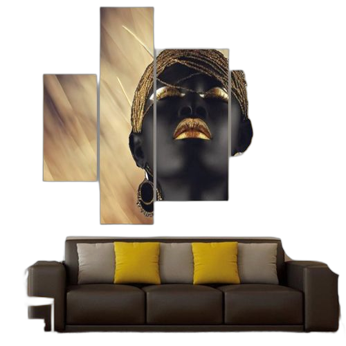 White label tableau 4 pièces femme noire