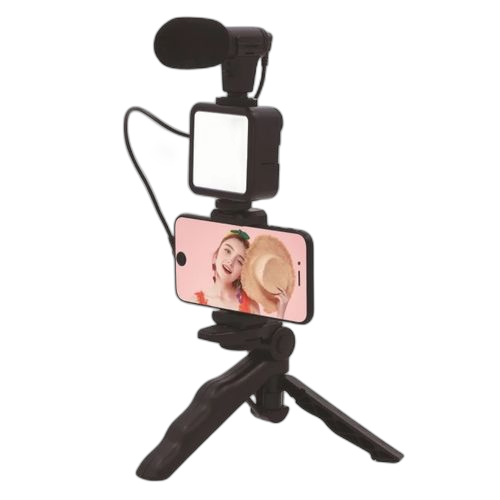 White label triple pied + mini lampe led , support téléphone