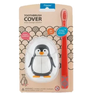 Brosse a dent flipper avec couvercle pingouin_3453. DIAYTAR SENEGAL - Là où Choisir est un Acte d'Amour pour le Sénégal. Explorez notre gamme et choisissez des produits qui célèbrent la culture et l'artisanat du pays.