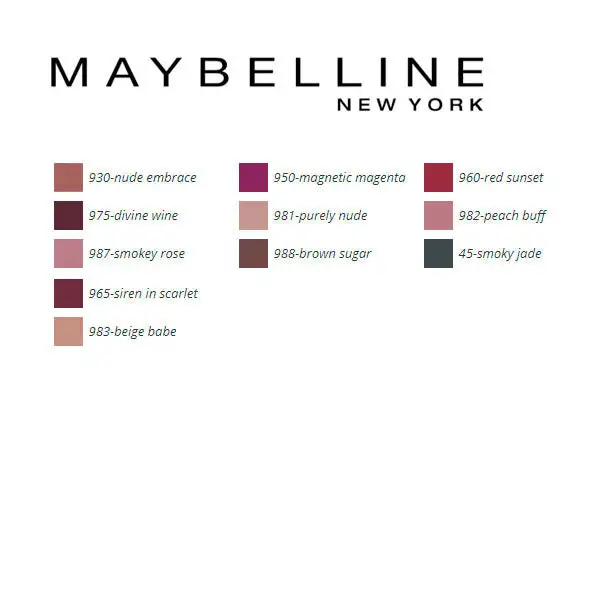 Lipstick color sensational mattes maybelline_6011. DIAYTAR SENEGAL - Votre Destination Shopping de Choix. Explorez notre boutique en ligne et découvrez des trésors qui reflètent votre style et votre passion pour l'authenticité.