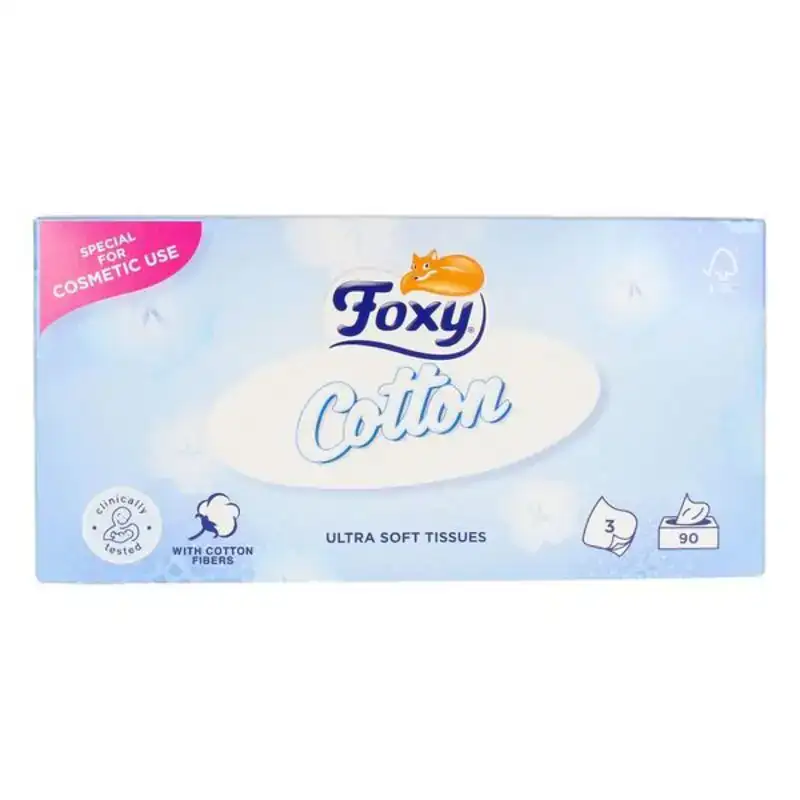 Mouchoirs Visage Coton Foxy (90Unités). Boutique de cosmétiques au Sénégal