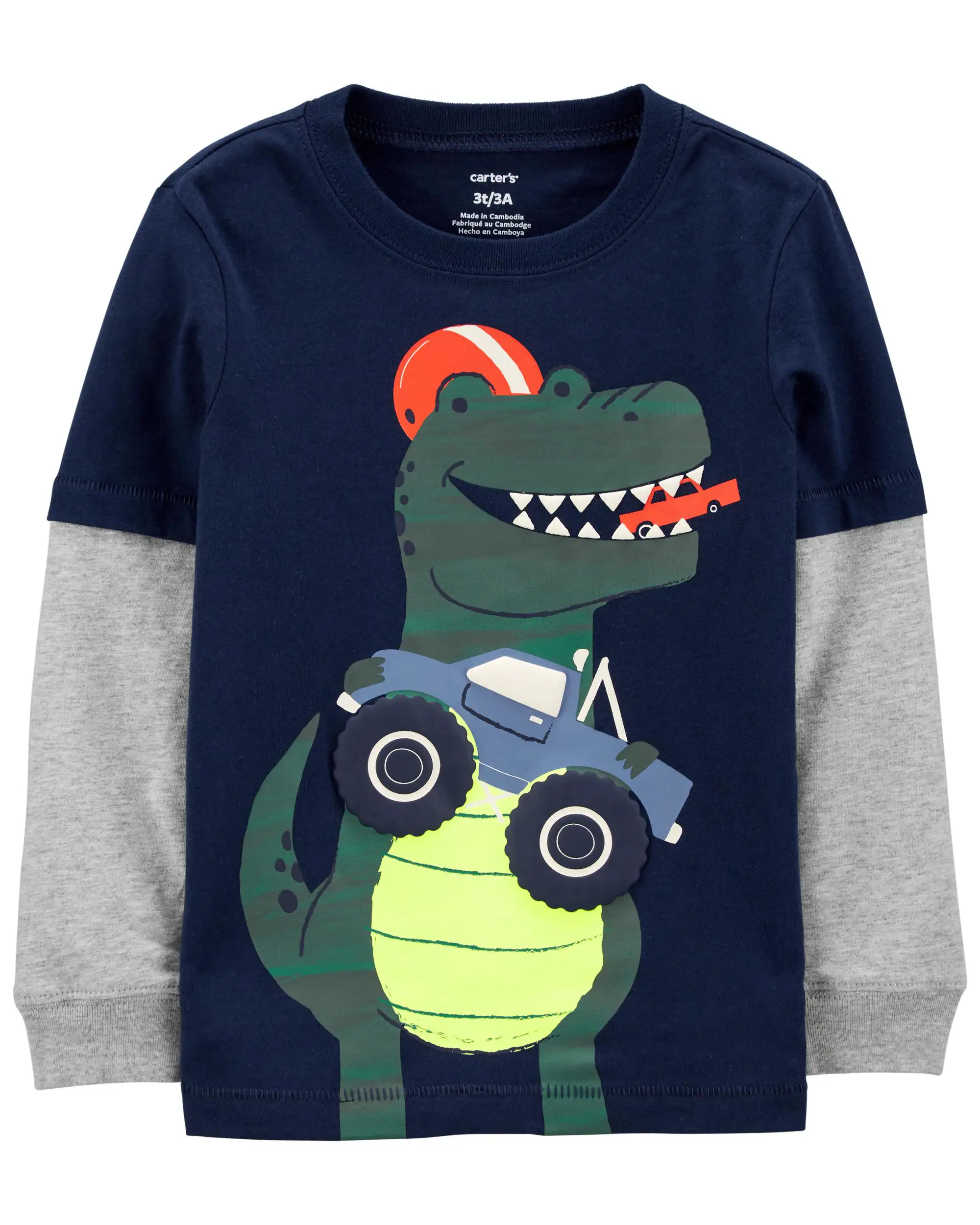 T shirt en jersey dinosaure bleu marine bebe_7641. DIAYTAR SENEGAL - L'Art du Shopping Facilité. Naviguez sur notre plateforme en ligne pour découvrir une expérience d'achat fluide et agréable, avec une gamme de produits adaptés à tous.