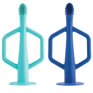 tiny twinkle brosse à dent en silicone 6m+ - bleu & vert - default title. Boutique de cosmétiques au Sénégal