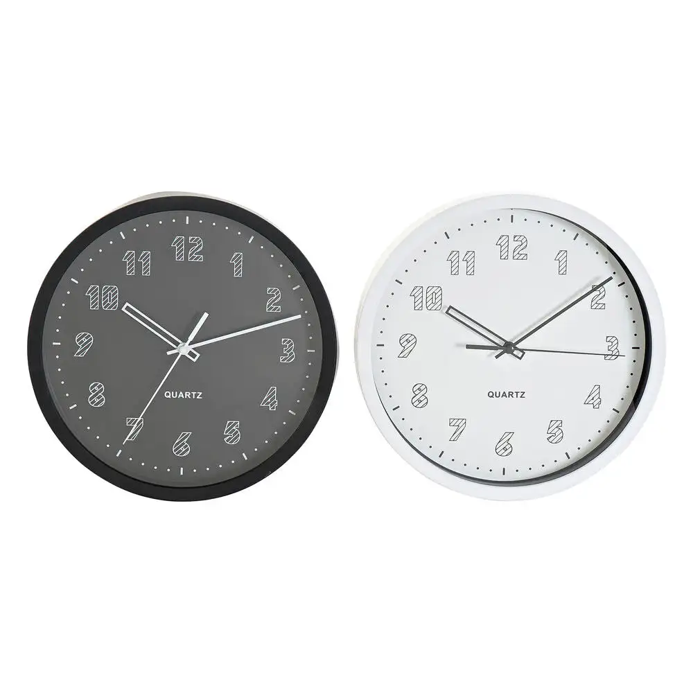 Horloge murale dkd home decor noir blanc pvc 254 x 4 x 254 cm 2 pcs_2922. DIAYTAR SENEGAL - Votre Portail Vers l'Exclusivité. Explorez notre boutique en ligne pour découvrir des produits uniques et raffinés, conçus pour ceux qui recherchent l'excellence.