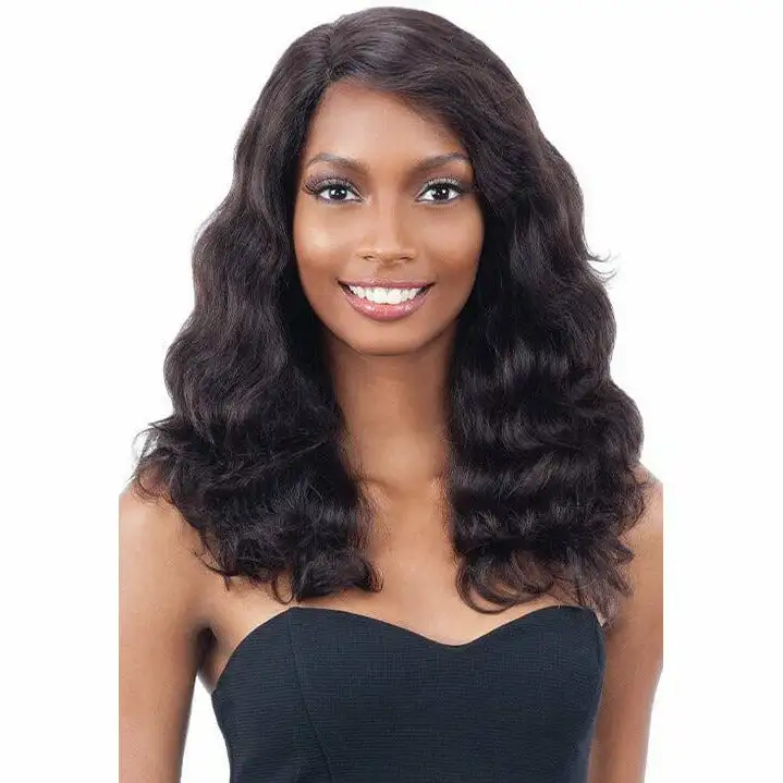 Shake N’ Go Naked Brésilienne Naturelle 100% Cheveux Humains Deep Invisible L-Part Lace Front Wig – Body Wave