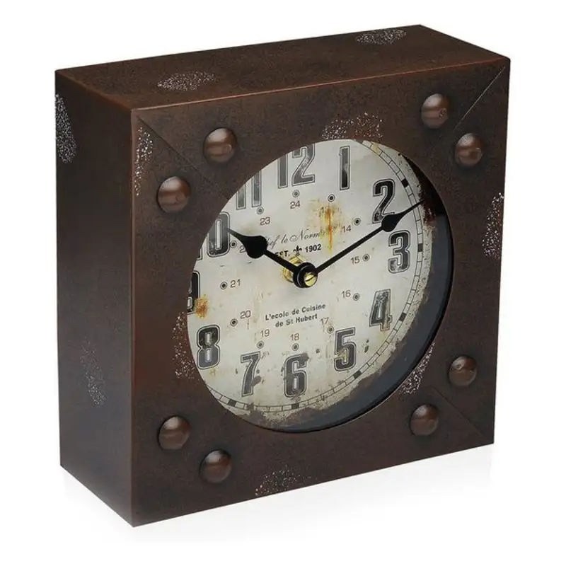 Horloge de table versa metal 20 x 20 cm_4212. DIAYTAR SENEGAL - L'Art de Vivre en Couleurs. Découvrez notre boutique en ligne et trouvez des produits qui ajoutent une palette vibrante à votre quotidien.