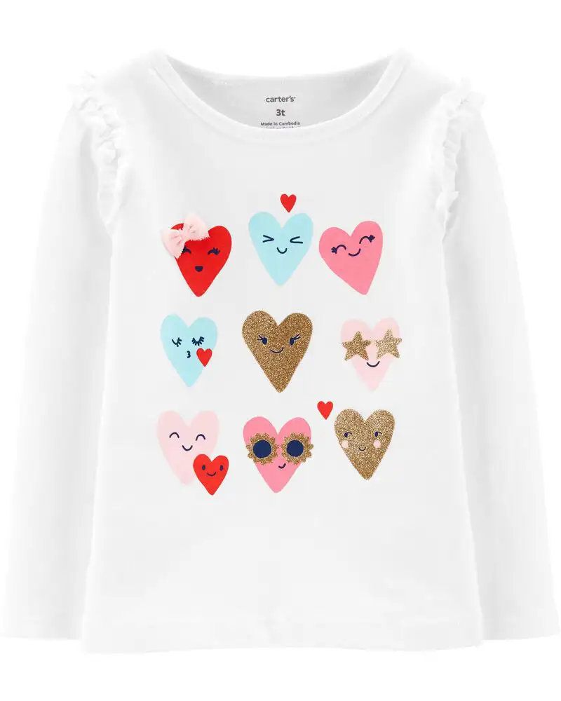 Glitter hearts jersey tee_6079. DIAYTAR SENEGAL - Où la Qualité et la Diversité Fusionnent. Explorez notre boutique en ligne pour découvrir une gamme variée de produits qui incarnent l'excellence et l'authenticité.