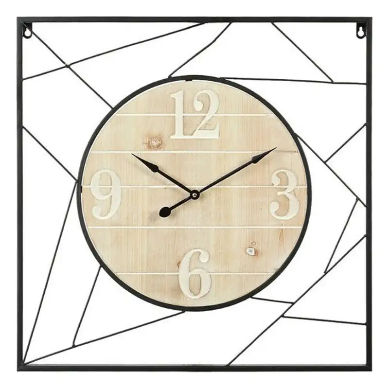 Horloge murale carree marron 60 x 60 x 4 cm_3939. DIAYTAR SENEGAL - Là où la Tradition Devient Tendance. Naviguez à travers notre boutique en ligne et choisissez des produits qui allient l'authenticité au contemporain.
