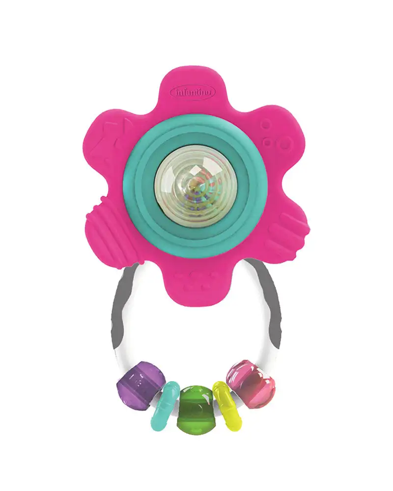 Infantino hochet rotatif de dentition fleur rose_9037. DIAYTAR SENEGAL - Là où Chaque Achat a du Sens. Explorez notre gamme et choisissez des produits qui racontent une histoire, du traditionnel au contemporain.