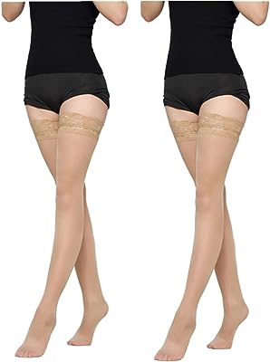 Bas hauts de cuisse deux paires de chaussettes en dentelle semi transparentes pour femmes. Votre shopping malin commence ici chez DIAYTAR SENEGAL, la boutique en ligne où vous trouverez tout ce dont vous avez besoin à prix mini. Explorez notre vaste sélection d'articles discount, des produits pour la maison aux dernières tendances en mode et en informatique, et offrez-vous des bonnes affaires sans vous ruiner !