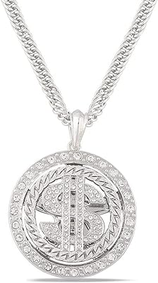 Chaîne en argent avec pendentif rotatif en forme de dollar pour homme. Explorez DIAYTAR SENEGAL  et économisez gros sur une variété de produits pour la maison, y compris des appareils électroménagers dernier cri, des gadgets innovants et des articles à la mode, à des tarifs imbattables.