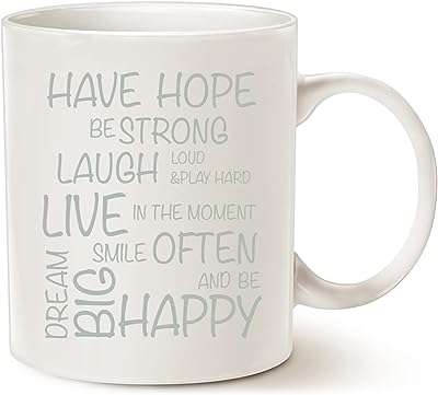 Have hope be strong tasse à café inspirante en céramique. Achetez malin sur DIAYTAR SENEGAL  ! Notre boutique en ligne généraliste propose une large gamme de produits discount allant des articles pour la maison, à la mode en passant par l'électroménager et l'informatique. Profitez de nos offres imbattables et faites des économies dès aujourd'hui !