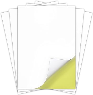 Étiquettes en papier autocollant brillant / A4 Blanc Blank