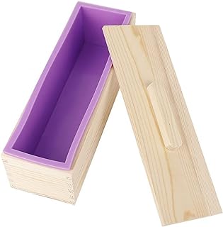 Moule à savon rectangulaire de silicone avec boîte en bois pour la