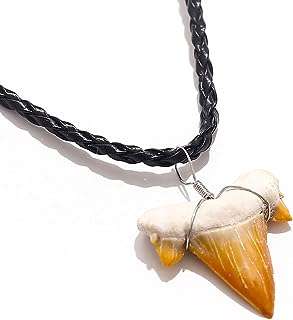 Collier de dents de requin fossiles véritables préhistoriques du maroc sur cordon en cuir. DIAYTAR SENEGAL  - votre partenaire discount pour une vie plus abordable. Nous vous présentons une vaste sélection de produits de qualité à des prix imbattables, allant de l'électroménager performant aux articles de mode élégants. Achetez malin avec nous et réalisez d'importantes économies.