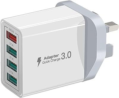 Chargeur usb qc 3.0 4 ports prise murale usb rapide compatible avec iphone. DIAYTAR SENEGAL  vous propose une expérience d'achats en ligne unique. Découvrez notre sélection de produits discount allant de la maison à l'électroménager, de l'informatique à la mode, sans oublier les gadgets les plus en vogue. Ne dépensez pas plus que nécessaire et trouvez tous vos articles préférés à des prix incroyables !