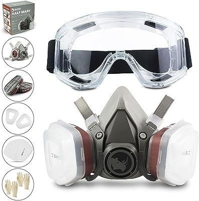 Masque à gaz demi-masque respiratoire pour vapeurs et organiques